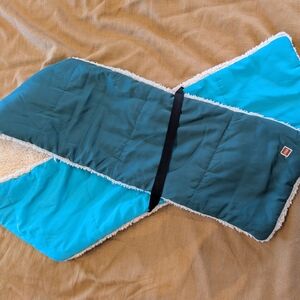 Reversible Blue and Teal Scarf with Fleece Lining